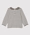 Langärmelige Baby-Bluse aus Baumwolle. weiss MARSHMALLOW/blau SMOKING