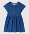 Baby-Kleid aus hellem Denim mit Polka-Dot-Muster für Mädchen blau DENIM CLAIR