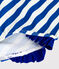 Einteiliger Baby-Badeanzug mit Streifenmuster und Rüschen blau SURF/weiss MARSHMALLOW
