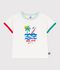 Kurz&auml;rmeliges Baby-T-Shirt aus Baumwolle mit Motiv weiss