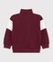 Kinder-Sweatshirt mit Rei&szlig;verschluss-Kragen aus Baumwolle im Colorblock rot/naturfarben