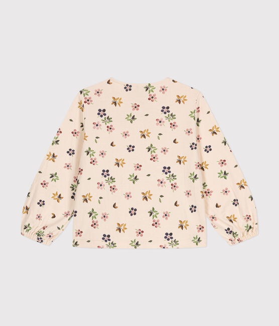 Langärmelige Kinder-Bluse aus Doppeljersey für Mädchen weiss AVALANCHE/ MULTICO