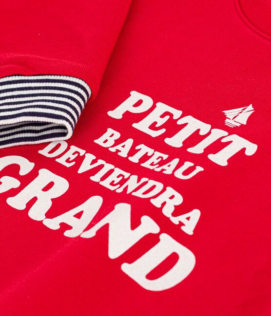 Kinder-Sweatshirt aus gemusterter Baumwolle rot POMPEI