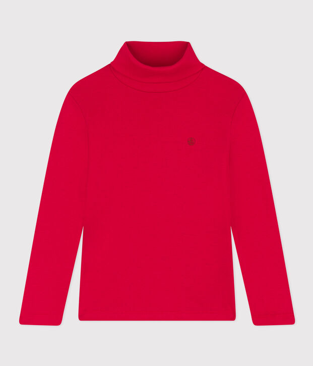 Kinder-Rollkragenshirt aus Baumwolle rot