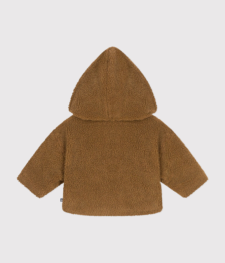 Baby-Jacke mit Kapuze aus Sherpa braun BRINDILLE