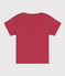Kurzärmeliges Baby-T-Shirt aus geflammtem Jersey. rosa PAPI