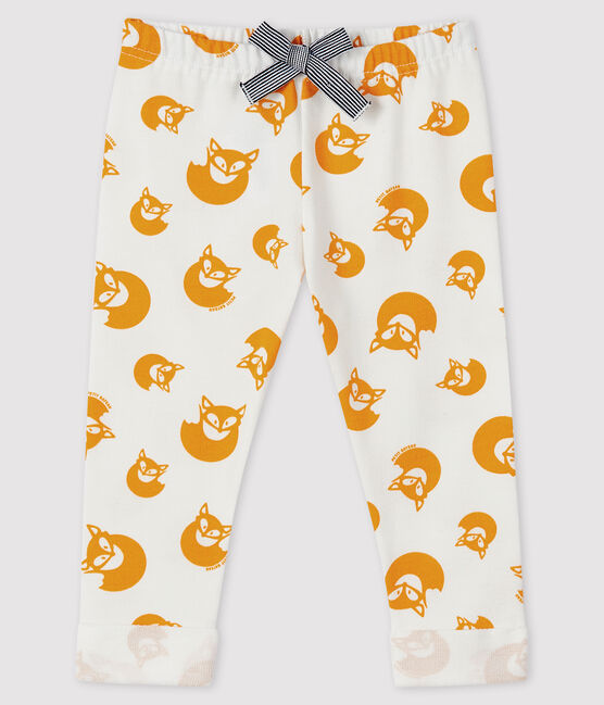 Baby-Hose für Jungen aus Fleece weiss MARSHMALLOW/gelb BOUDOR