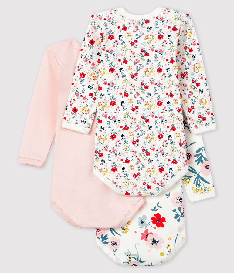 3er-Set lang&auml;rmlige Baby-Bodys f&uuml;r M&auml;dchen vielfarbig