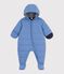 Baby-Schneeanzug aus einfarbigem Polyester blau