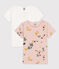 2er-Set kurzärmelige T-Shirts aus Baumwolle mit Blumenmotiv für Mädchen variante 1