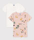 2er-Set kurzärmelige T-Shirts aus Baumwolle mit Blumenmotiv für Mädchen