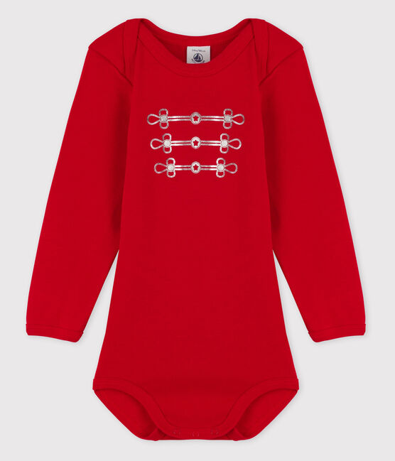 Langärmliger Baby-Body für Mädchen rot FROUFROU