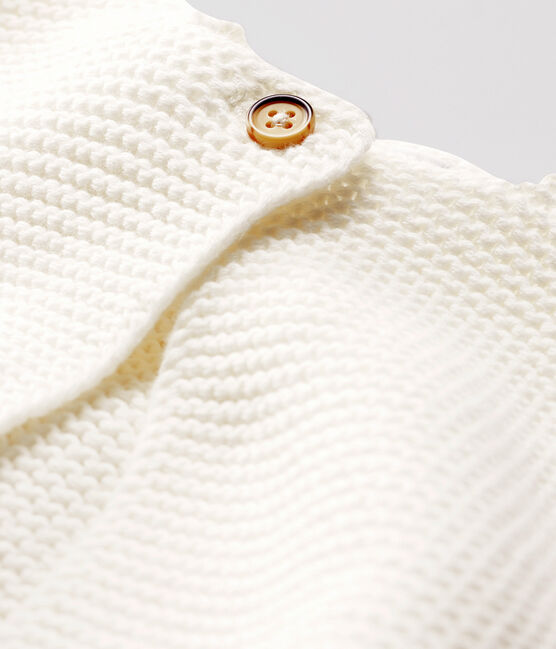 Baby-Cardigan aus Bio-Baumwollstrick weiss MARSHMALLOW