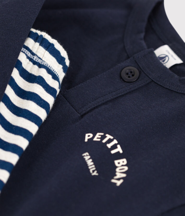 Baby-Geschenkset: T-Shirt und Hose blau/weiss