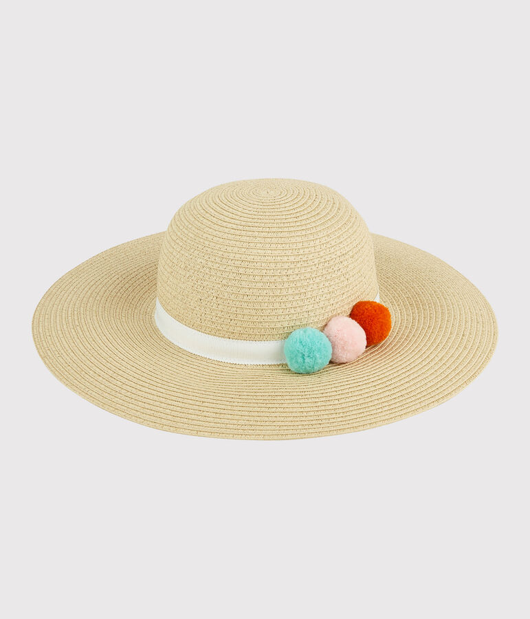 Kinder-Strohhut f&uuml;r M&auml;dchen rosa