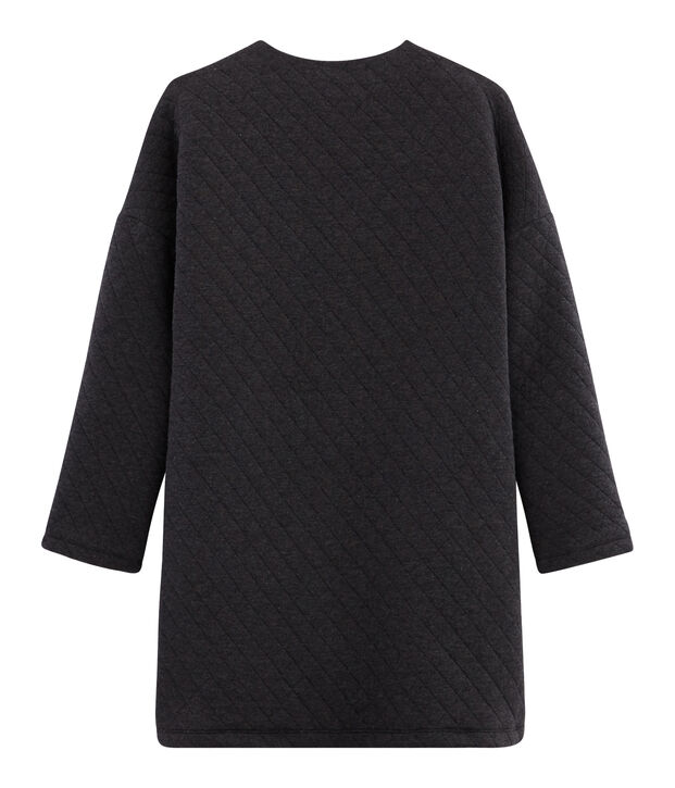 Lange Jacke aus Doppeljersey f&uuml;r Damen grau