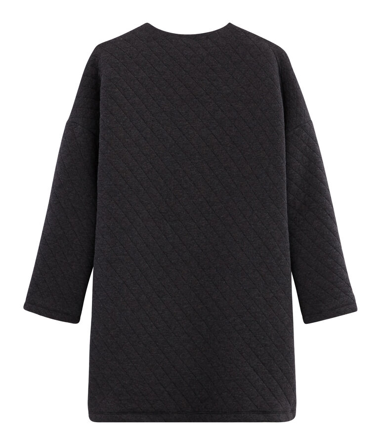 Lange Jacke aus Doppeljersey f&uuml;r Damen grau