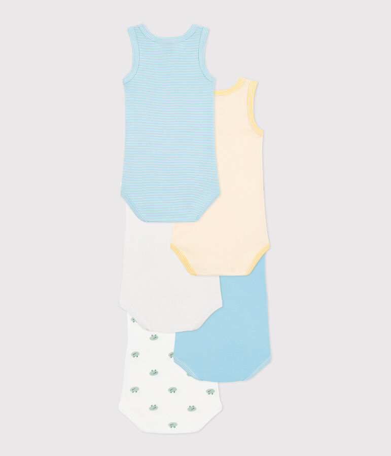 5er-Set &auml;rmellose Baby-Bodys aus bedruckter Baumwolle vielfarbig