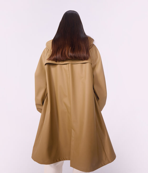 Lange Damen-Regenjacke zweifarbig LATTE