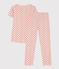 Kurzärmeliger Kinderpyjama aus Baumwolle für Mädchen rosa SALINE/weiss MULTICO