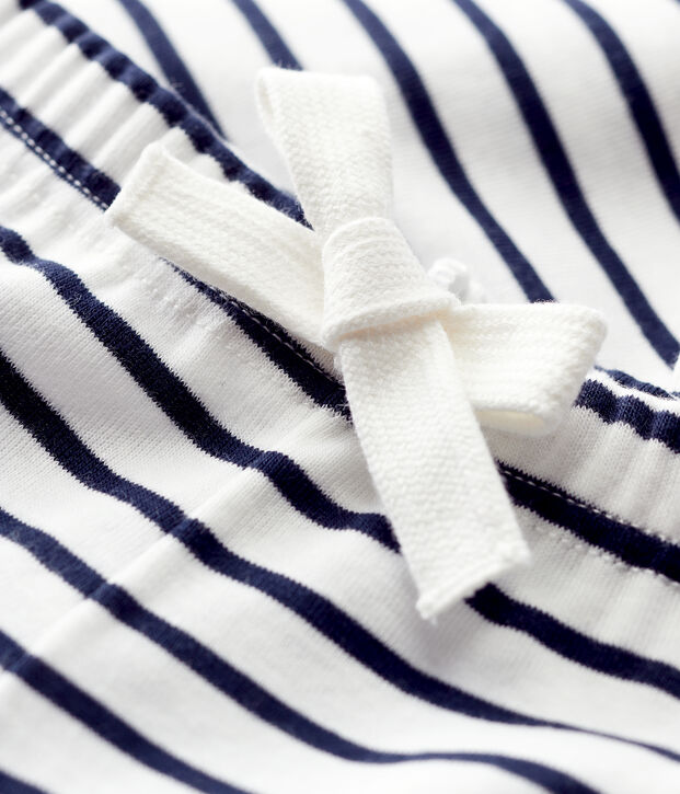 Baby-Hose aus Baumwolle weiss/blau