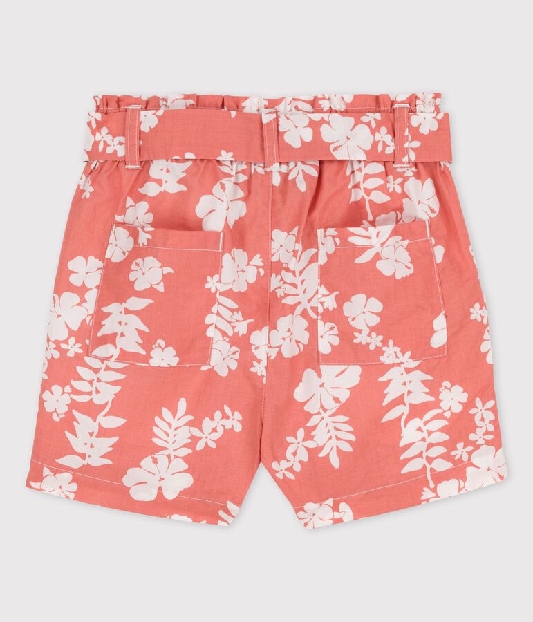 Kinder-Shorts aus Popeline f&uuml;r M&auml;dchen rosa/weiss