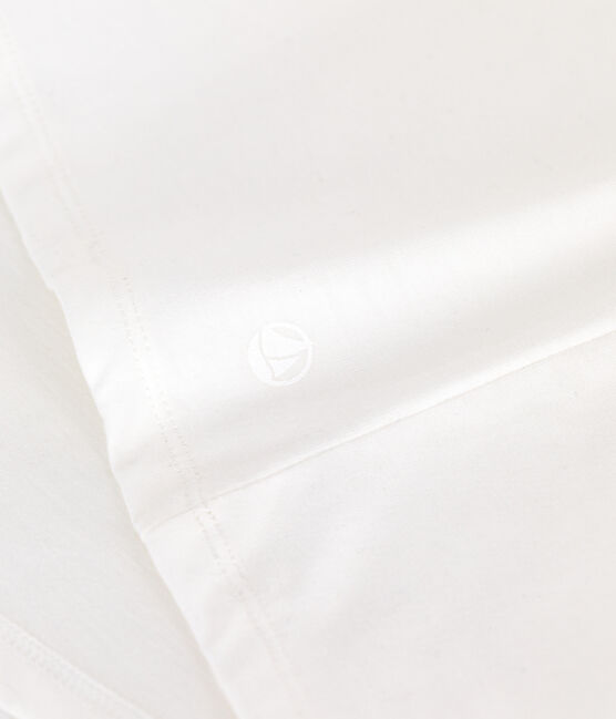 Damen T-Shirt Le Droit aus einfarbiger Baumwolle weiss MARSHMALLOW