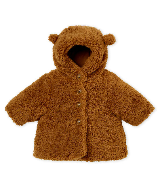 Baby-Sherpa-Mantel für Mädchen braun BRINDILLE