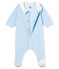 Baby-strampler jungen aus baumwoll-samt blau FRAICHEUR