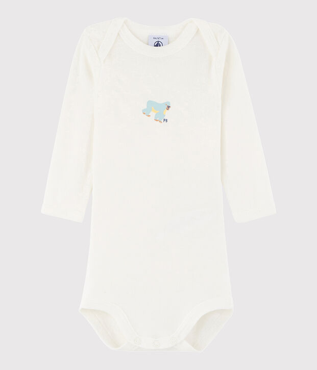 Lang&auml;rmeliger Baby-Body M&auml;dchen/Jungen weiss