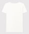 Damen-T-Shirt LE DROIT aus Baumwolle mit V-Ausschnitt weiss ECUME
