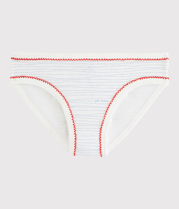 Baumwollh&ouml;schen f&uuml;r kleine M&auml;dchen weiss/blau