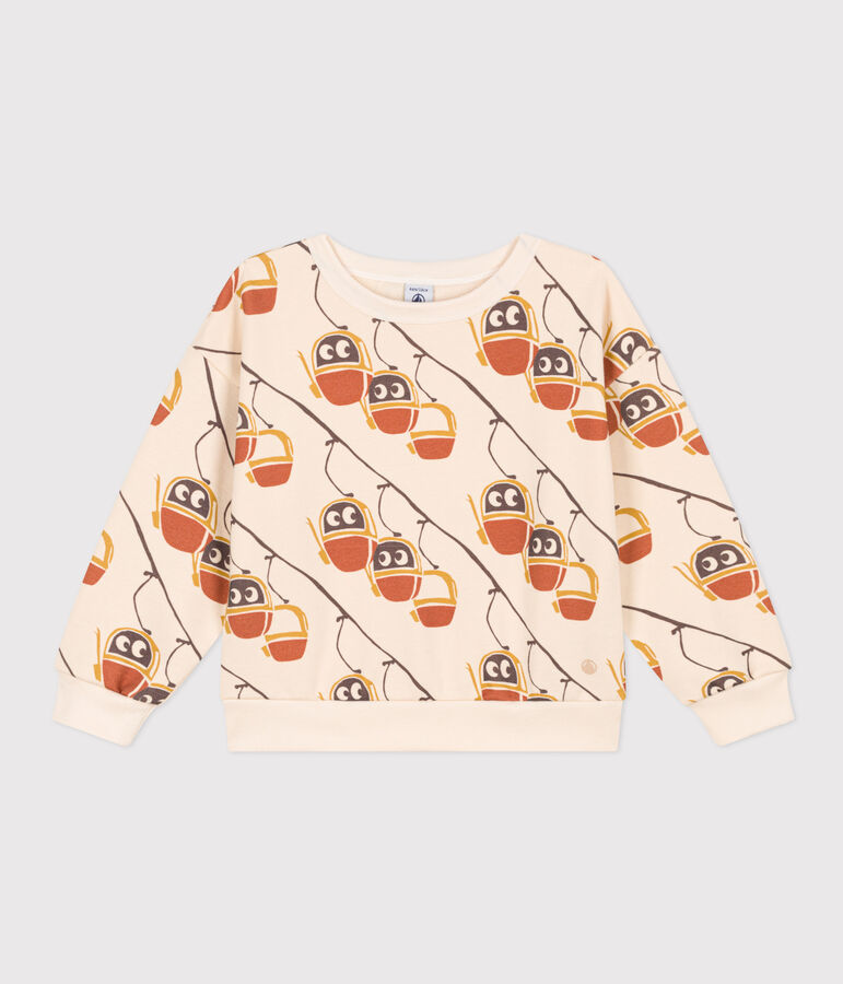 Sweatshirt mit Printmotiv aus Molton naturfarben/grau