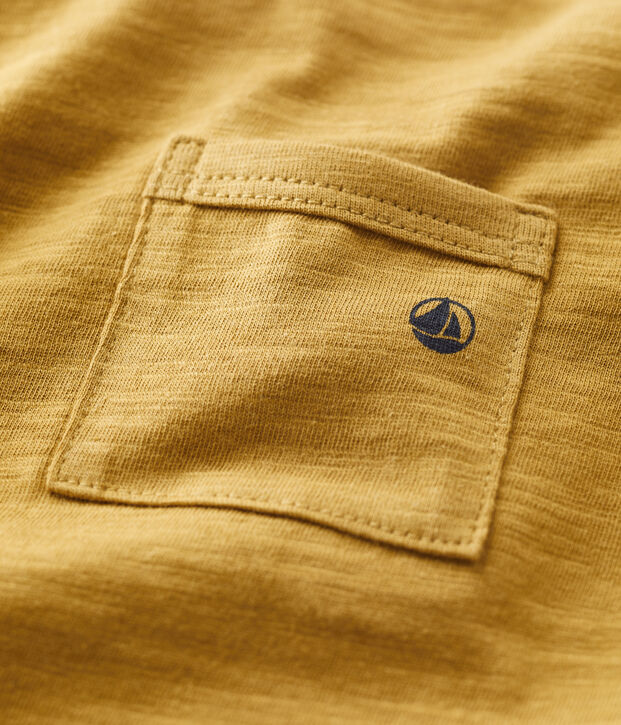 Einfarbiges kurz&auml;rmeliges T-Shirt aus Jersey gelb