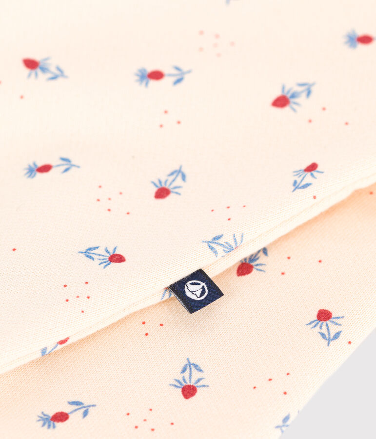 Strampler mit Kragen aus Baumwolle und Blumenmuster naturfarben/vielfarbig