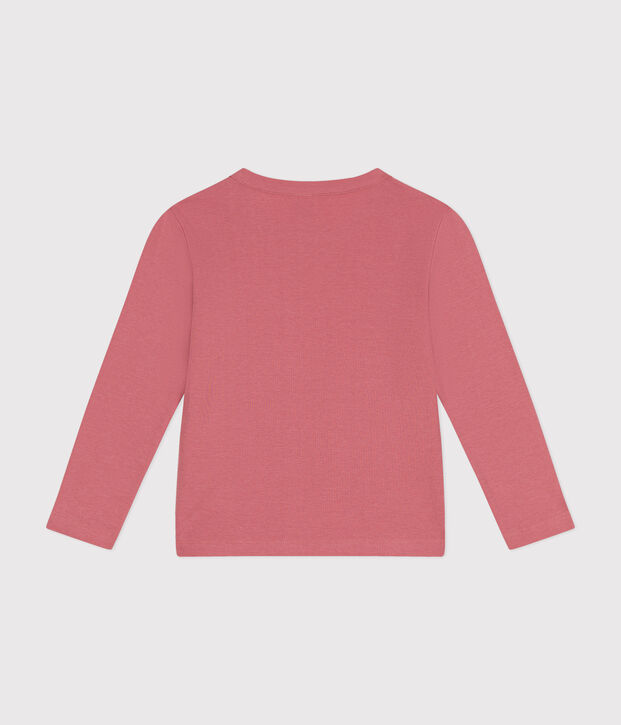 Lang&auml;rmeliges Kinder-T-Shirt aus Rippstrick f&uuml;r M&auml;dchen und Jungen rosa