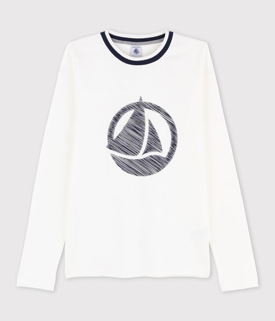 Langärmeliges Kinder-T-Shirt weiss MARSHMALLOW