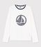 Langärmeliges Kinder-T-Shirt weiss MARSHMALLOW