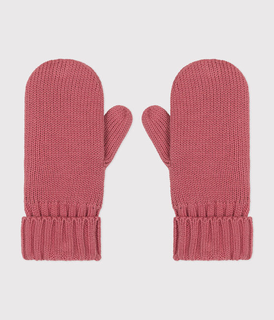 Kinder-Fäustlinge aus Strick mit Fleece-Futter rosa ROSEWOOD