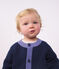 Baby-Cardigan aus Woll- und Baumwollstrick mit Herz-Jacquardmuster blau/vielfarbig