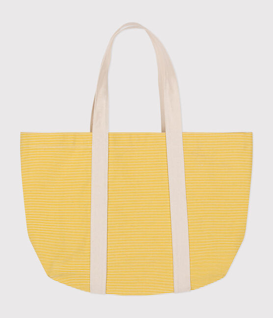 Strandtasche aus einfarbiger Baumwolle gelb NECTAR/ AVALANCHE