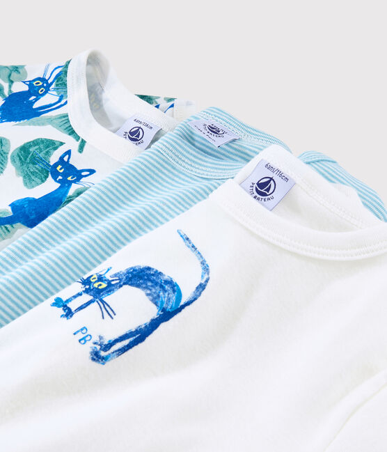 3er-Set kurzärmelige T-Shirts mit buntem Katzen-Motiv für Jungen variante 1