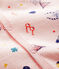Baby-Strampler aus Molton mit Tier-Druck für Mädchen rosa FLEUR/weiss MULTICO