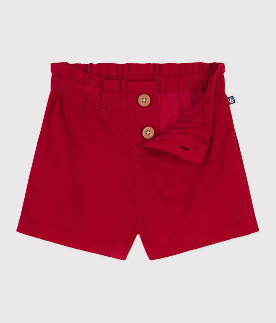 Baby-Shorts aus einfarbigem Fein-Cord rot TERKUIT
