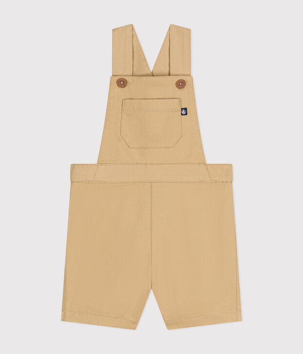 Kurze Baby-Latzhose aus Serge beige