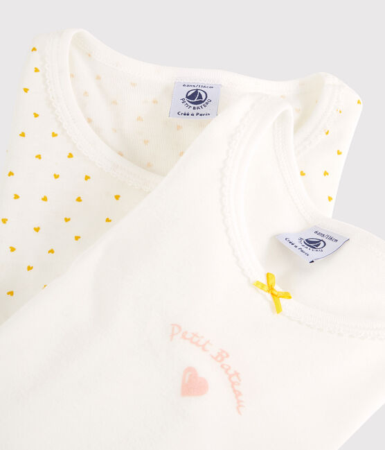 2er-Set langärmelige T-Shirts aus Baumwolle mit Herz-Motiv für Mädchen variante 1
