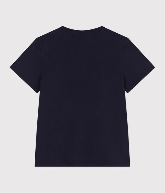 Damen T-Shirt Le Droit aus einfarbiger Baumwolle blau SMOKING