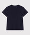 Damen T-Shirt Le Droit aus einfarbiger Baumwolle blau SMOKING