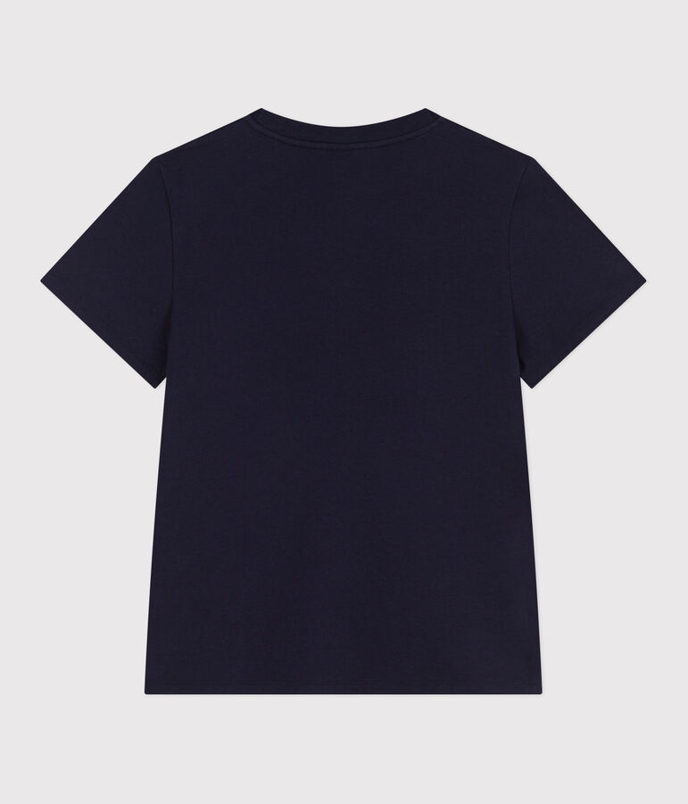 Damen T-Shirt Le Droit aus einfarbiger Baumwolle blau