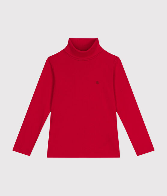 Kinder-Rollkragenshirt aus Baumwolle für Mädchen und Jungen rot CORRIDA